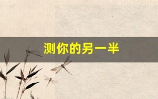 测你的另一半(测你的另一半有多疼爱你)