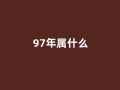 97年属什么(97年属什么星座)