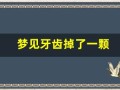 梦见牙齿掉了一颗(做梦牙齿掉了几颗是什么预兆)