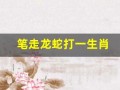 笔走龙蛇打一生肖(笔走龙蛇打一生肖答案是什么)