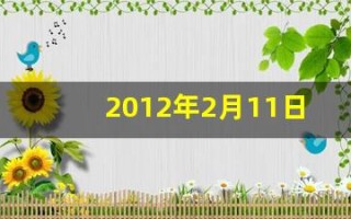 2012年2月11日(2012年2月11日出生属什么)