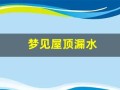 梦见屋顶漏水(周公解梦大全查询梦见屋顶漏水)