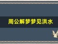 周公解梦梦见洪水(周公解梦梦见洪水把房)