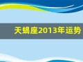 天蝎座2013年运势(天蝎座2021年的运势)