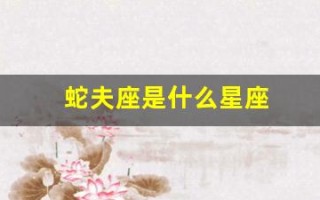 蛇夫座是什么星座(蛇夫座是什么星座最配)