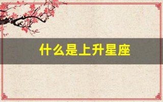 什么是上升星座(什么是上升星座天蝎座)