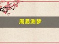 周易测梦(周易梦兆查询软件)