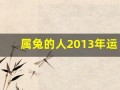 属兔的人2013年运程大全及破解(2013年属兔的是什么命)