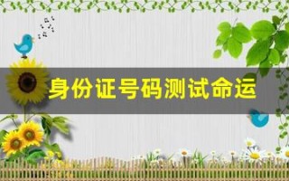 身份证号码测试命运(身份证号算命运)