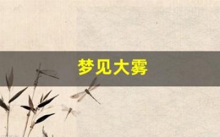 梦见大雾(女人梦见大雾)
