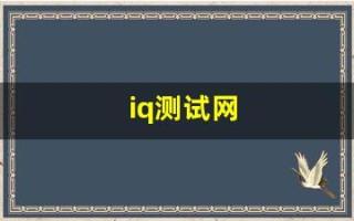 iq测试网(iq测试百度百科)