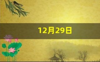 12月29日(12月29日生日书)