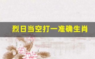 烈日当空打一准确生肖(烈日当空打一准确生肖提问)