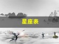 星座表(星座表十二星座查询)