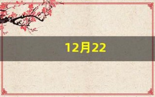 12月22(12月22号生日是什么星座)