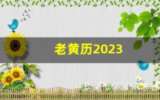 老黄历2023(老黄历2023年黄道吉日)