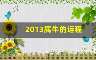 2013属牛的运程(2013年属牛的虚岁多大)