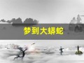 梦到大蟒蛇(梦到大蟒蛇吃人是什么征兆)