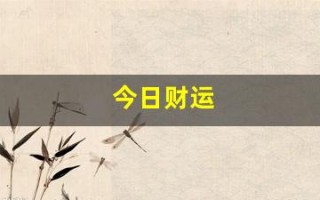 今日财运(今日财运颜色)