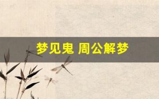 梦见鬼 周公解梦(梦见鬼周公解梦官网)