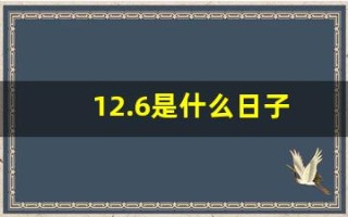 12.6是什么日子(12.06是什么日子)
