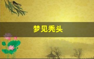 梦见秃头(梦见秃头是什么征兆 女人)