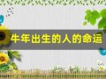 牛年出生的人的命运(牛年出生的男宝宝取名)
