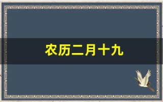 农历二月十九(农历二月十九出生的男孩)