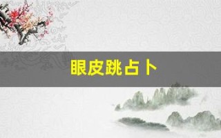 眼皮跳占卜(眼皮跳占卜六爻)