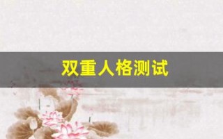 双重人格测试(双重人格测试免费)