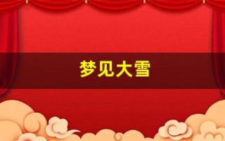 梦见大雪(梦见大雪很厚在雪地走)