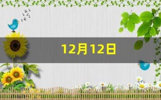 12月12日(12月12日是什么日子)