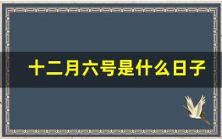 十二月六号是什么日子(十二月六号是什么节日)