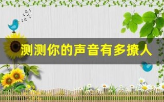 测测你的声音有多撩人(测试你的声音有多吸引男人)