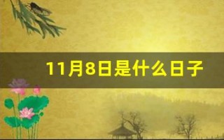 11月8日是什么日子(11月8日是什么日子黄历)