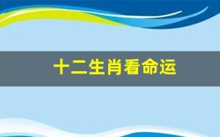 十二生肖看命运(十二生肖命运表完整版)