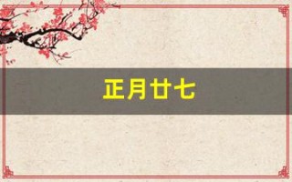 正月廿七(正月廿七怎么读)