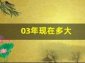 03年现在多大(2003年现在多大)