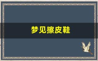 梦见擦皮鞋(梦见擦皮鞋是什么预兆)