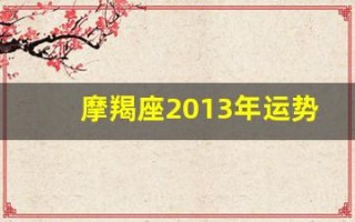 摩羯座2013年运势(摩羯座运势查询2020年)