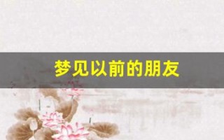 梦见以前的朋友(梦见一个异性超过3次以上)