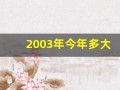 2003年今年多大(2003年今年多大年龄)