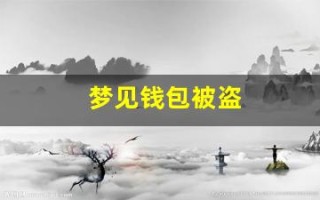 梦见钱包被盗(梦见钱包被盗了周公解梦)