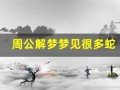 周公解梦梦见很多蛇(周公解梦梦见很多蛇是什么意思)
