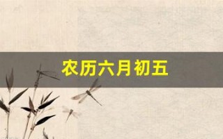 农历六月初五(1985年农历六月初五)