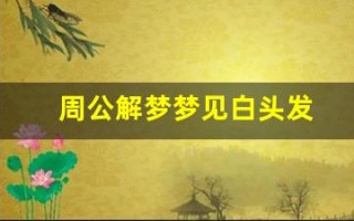 周公解梦梦见白头发(周公解梦梦见白头发年轻女人)