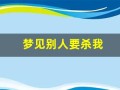 梦见别人要杀我(梦见有人要害我但是没得逞)