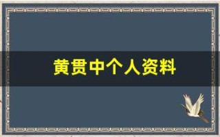 黄贯中个人资料(黄贯中个人资料简介图片)
