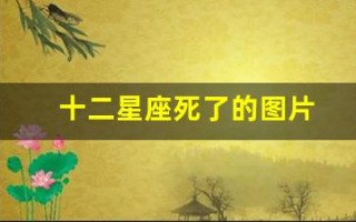 十二星座死了的图片(十二星座的月份表图片)