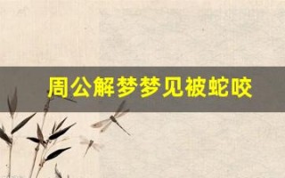 周公解梦梦见被蛇咬(蛇咬自己周公解梦)